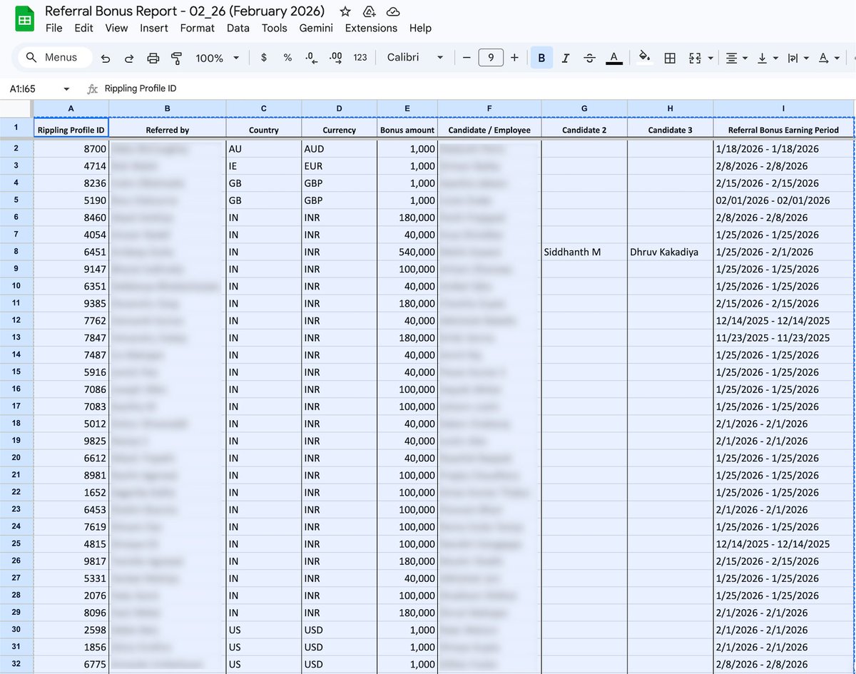 parkerconrad's tweet photo. 6/ Rippling AI handles payroll adjustments for me, individually or in bulk. When my team sends me a spreadsheet of bonuses or commissions, I just dump them in Rippling AI and tell it to figure it out for me (and then stage for me to review): https://t.co/hvmk55axdK