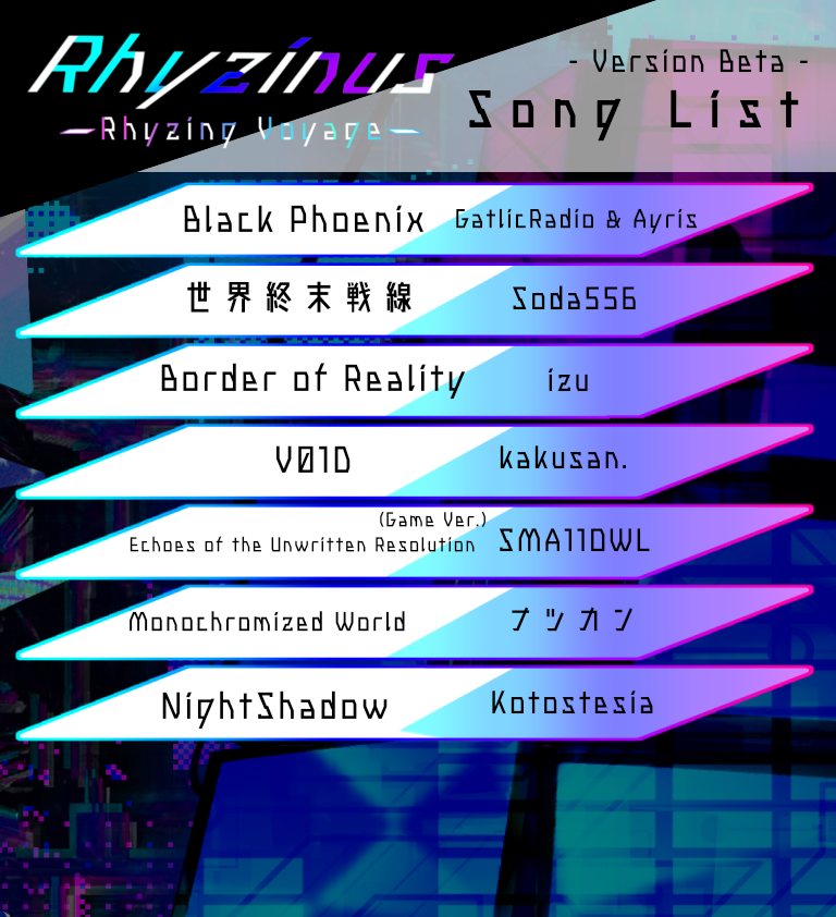 Rhyzinus Beta is moving on up!!

The full beta song list has been revealed, featuring 25 songs and a wide variety of artists! Look forward to its release soon!

#Rhyzinus