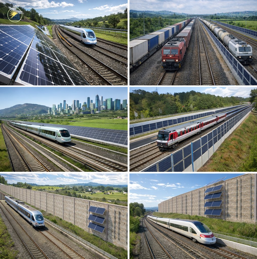 SolarSoundWall's tweet photo. Ko-Solar designs #solarenergy barrier systems for highways, rail &amp; active corridors—integrating noise barriers, vertical solar, storage &amp; EV charging. We turn #transportation #infrastructure into revenue-generating clean energy assets.🌍🔆@SolarSoundWall:  https://t.co/NrVx3tZ5gQ https://t.co/F4IdibNSek