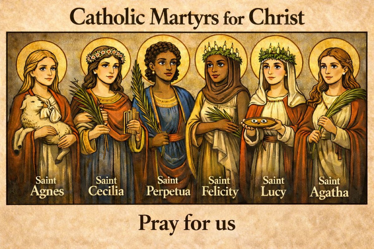 They gave everything for Christ, including their lives

St. Lucy, Agatha, Felicity, Perpetua, Cecilia, and Agnes represent true Catholic faith

They faced torture, loss, and death rather than deny Him💧