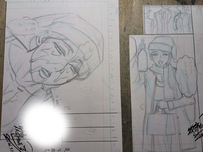 BOOTHで色紙の注文が入ったので原稿仕事の合間に発送準備。引き出しの中から「メリクリ妻」の没下描きが出てきたのでおまけにつけようかな。