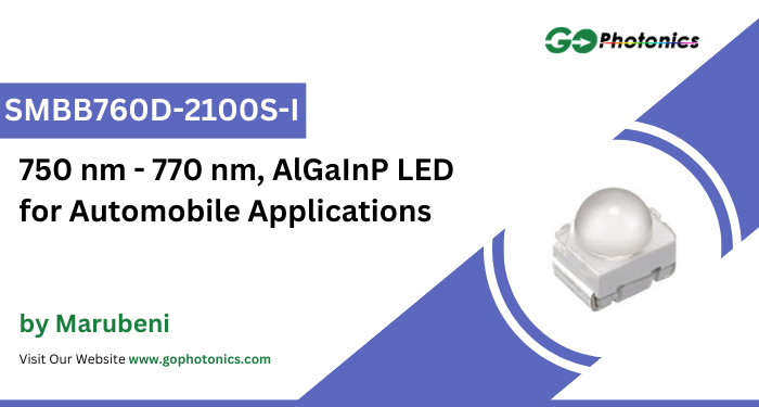 gophotonics's tweet image. Small size. Powerful output.

Meet the SMBB760D-2100S-I from Marubeni, it delivers up to 2000 mW at 760 nm in a compact SMD package and is ideal for sensing &amp;amp; machine vision.

Learn more: ow.ly/Sl5750YvIkj

#Marubeni #LED #photonics #infrared #machinevision #optics