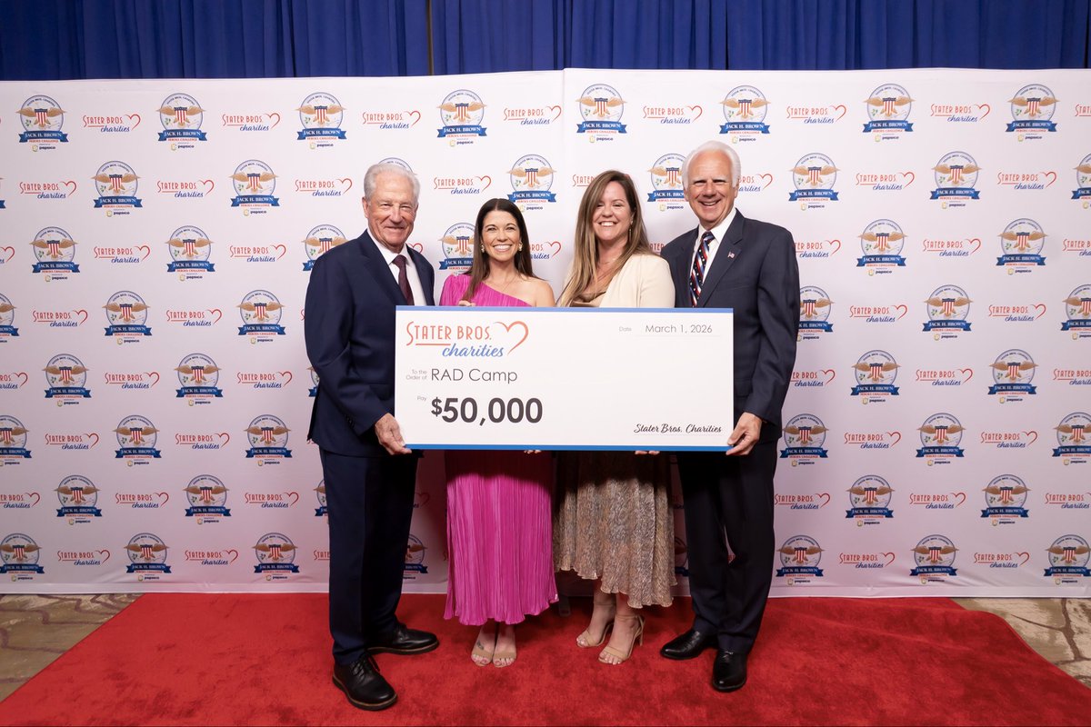 RADCampOC's tweet photo. RAD Camp was honored to be recognized as one of the Heroes of the Heartland at the Stater Bros Charities Jack H. Brown Heroes Challenge Awards Banquet earlier this month. Out of many incredible organizations, five were selected for the unique and meaningful impact they make in their communities.

We are deeply grateful for this recognition and the continued support that helps us create life-changing experiences for our campers and community. 💜

🚀 Want to make an impact? Donate via @TheGivingBlock to help change the lives of children and adults with developmental disabilities, because caring for hearts means caring for people, too.