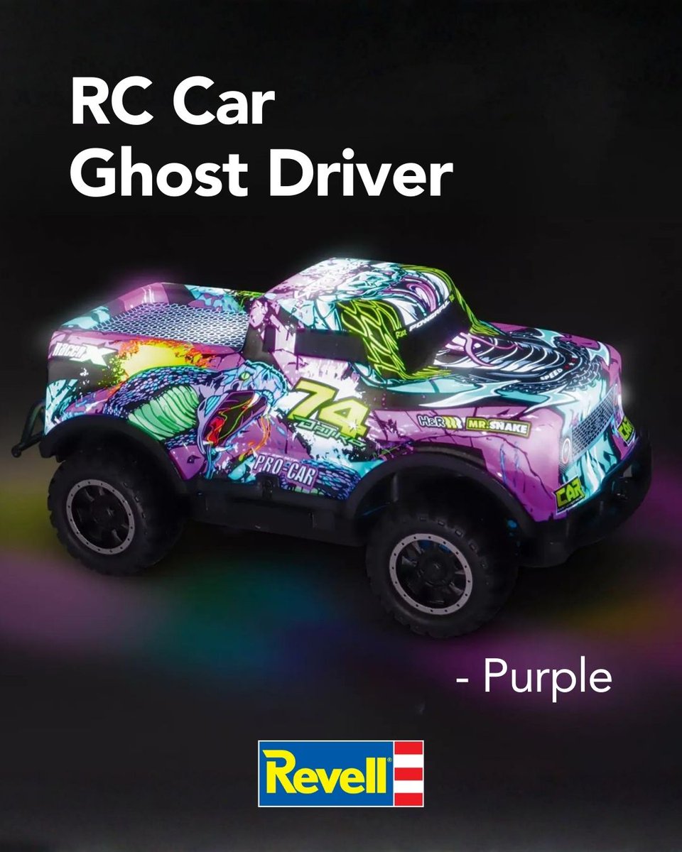 RevellUSA's tweet photo. Ready, set… glow! 🚦✨
The purple and orange Ghost Driver RC cars from Revell light up every race with bright LED action. 💜🧡
Grab your Ghost Driver RC car here and light up the track: https://t.co/udOgEvslxg
#Revell #RCGhostDriver #RCCar #GhostDriver #RCRacing https://t.co/5ZmsIIdBxu