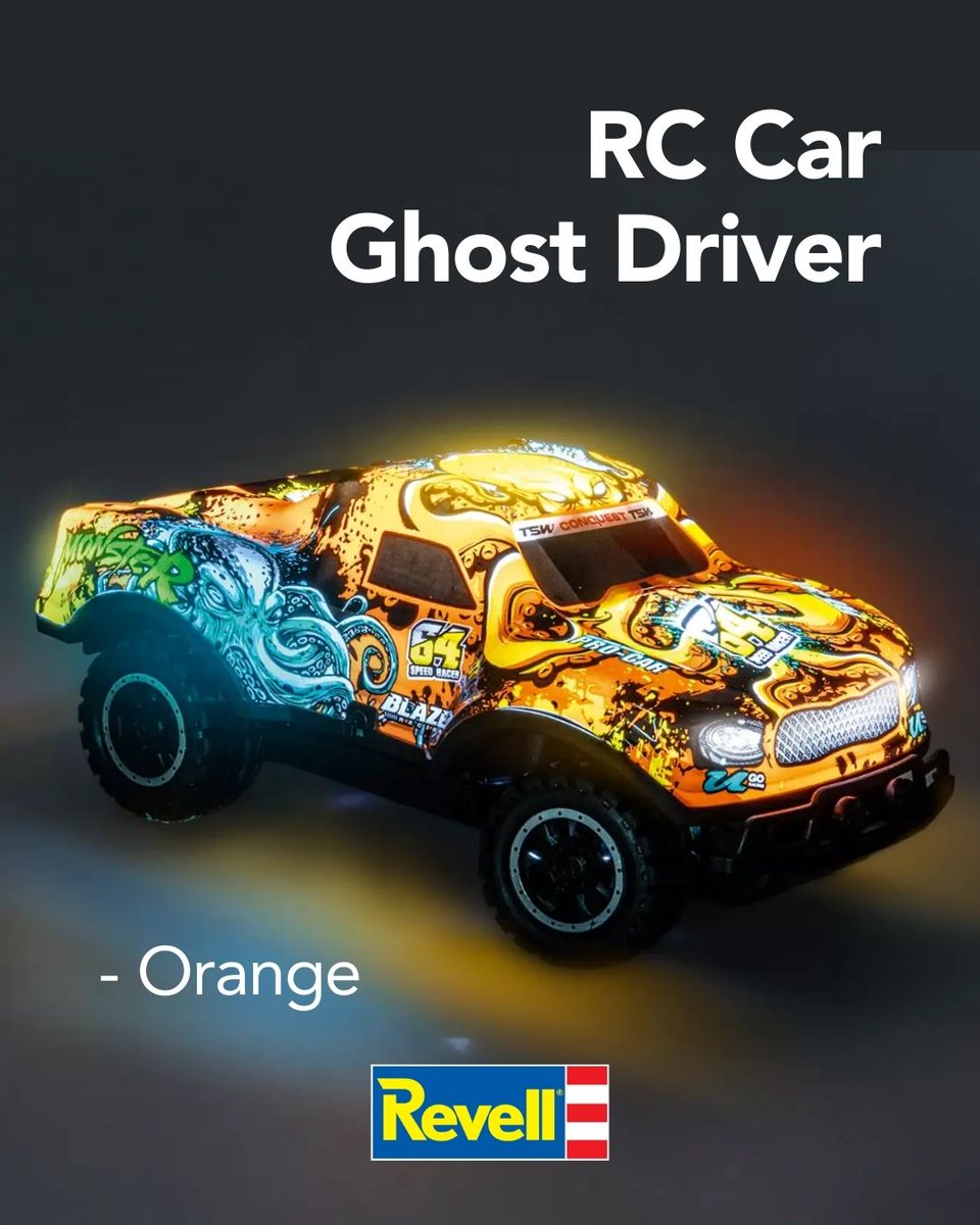 RevellUSA's tweet photo. Ready, set… glow! 🚦✨
The purple and orange Ghost Driver RC cars from Revell light up every race with bright LED action. 💜🧡
Grab your Ghost Driver RC car here and light up the track: https://t.co/udOgEvslxg
#Revell #RCGhostDriver #RCCar #GhostDriver #RCRacing https://t.co/5ZmsIIdBxu