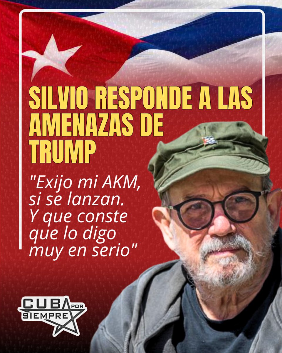 🇨🇺🇺🇸 Ante la escalada de amenazas de Donlad Trump contra la soberanía de Cuba, el reconocido cantautor cubano Silvio Rodríguez ha lanzado un contundente mensaje: