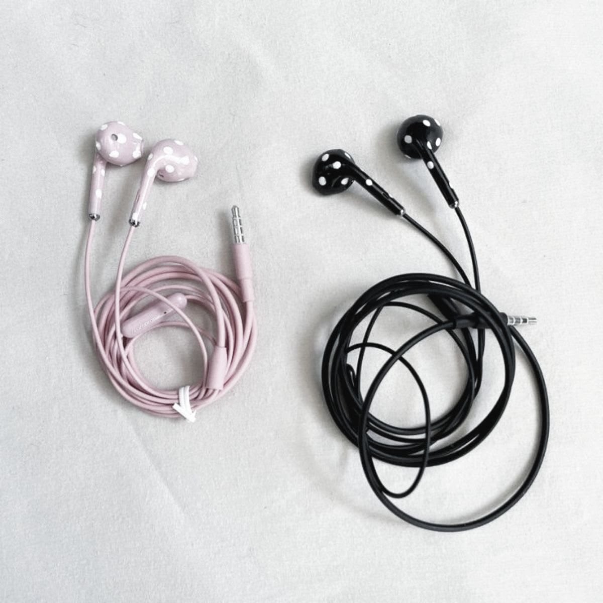 polka dot earbuds for lovers