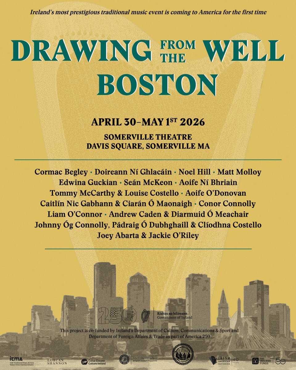 ITMADublin's tweet photo. We're going to America!
ITMA's Drawing from the Well concert series will be in the U.S. for the first time with two exceptional concerts in Boston's Somerville Theatre on April 30th and May 1st.
Drawing from the Well: Boston. Tickets available now: https://t.co/DeJCyoxEhe https://t.co/b6JYmed5TD