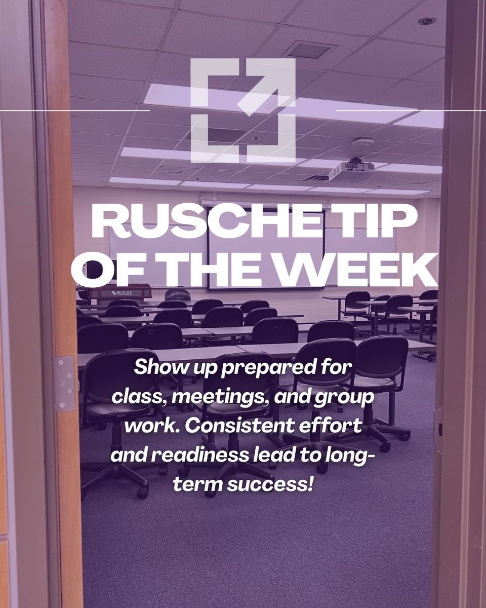 RuscheBusiness's tweet image. It's time for another Rusche Tip of the Week!
#RuscheMeansBusiness #CollegeLife #BePrepared