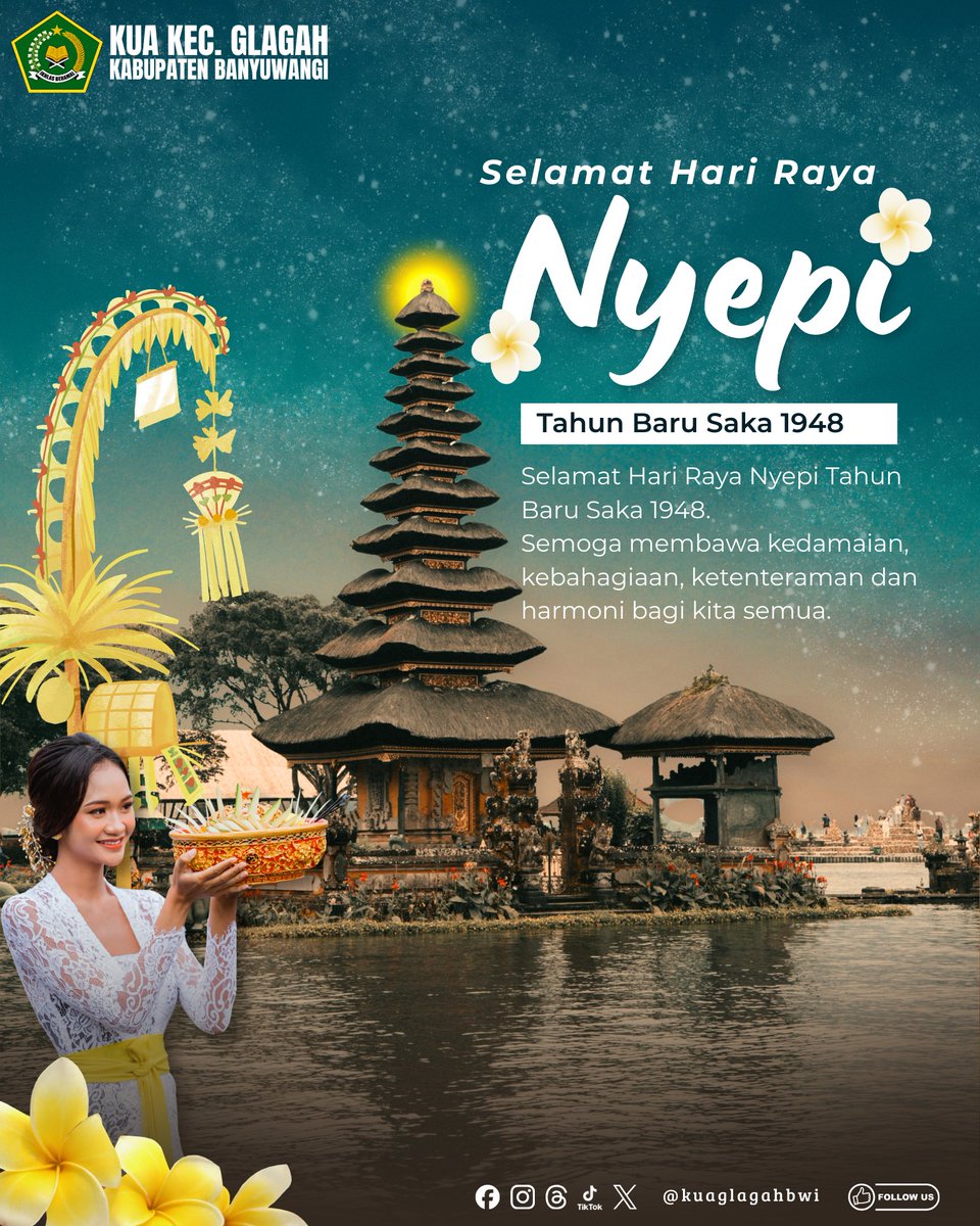 kuaglagah's tweet photo. Selamat merayakan Hari Raya Nyepi Tahun Baru Saka 1948 kepada umat Hindu.

Semoga membawa kedamaian, kebahagiaan, ketenteraman dan harmoni bagi kita semua warga Indonesia. https://t.co/G2afavMm7Y