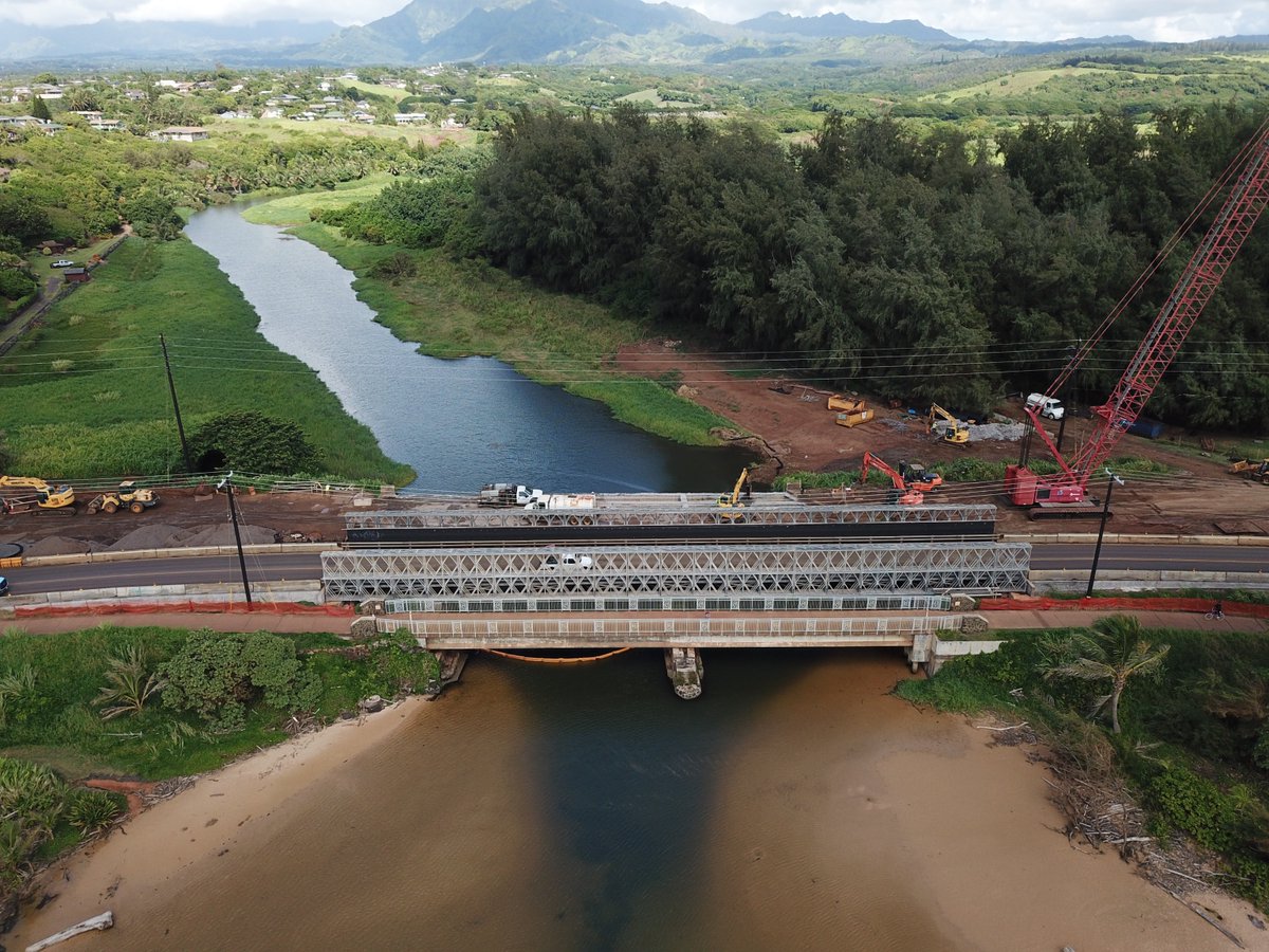 AcrowBridge's tweet photo. Keeping Kauai Connected!
When the aging Kapa’a Stream Bridge was due for replacement, Acrow provided a reliable detour bridge to maintain connectivity. Built in 8 days, the 210ft (64m) structure helped support traffic flow during construction.
Read more: https://t.co/8nlcgrwZUq https://t.co/MfByPIT2VZ