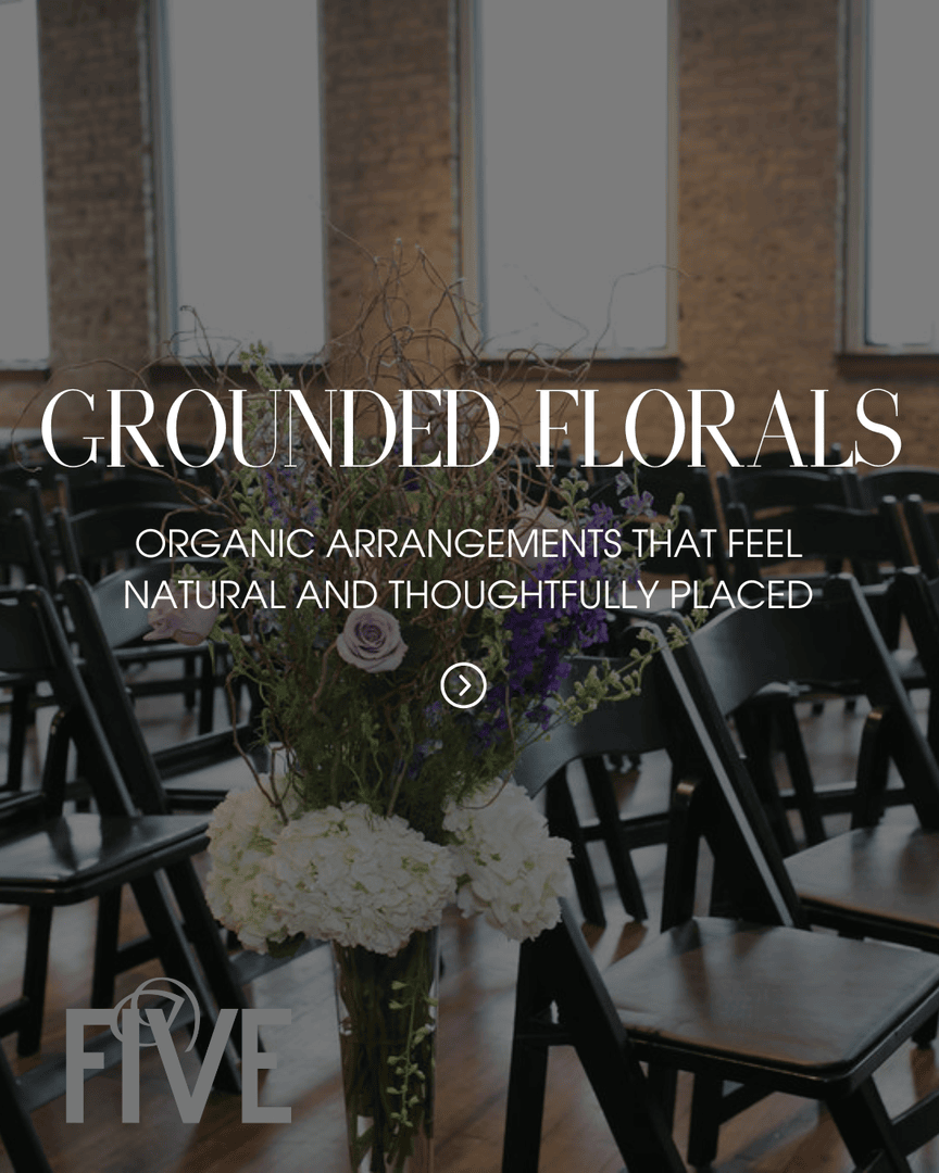 FiveEventCenter's tweet photo. Ceremony styling is shifting toward a more natural, intentional look. Thoughtful floral placement and minimal décor allow the space — and the moment — to truly shine. https://t.co/Rc0sQuTP1y
