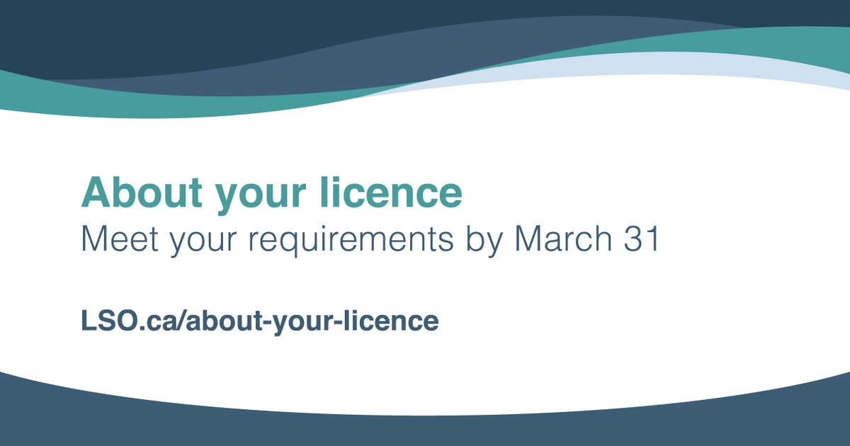 Don’t wait until the last minute to fulfill your administrative obligations through your LSO Connects account. You have until March 31 to pay your annual fee, file your annual report and record your CPD Hours. For more information, visit LSO.ca/about-your-lic…
