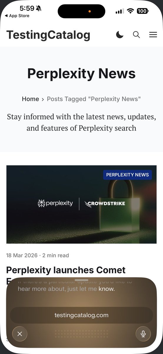 Perplexity releases Comet on iOS with voice mode and agentic browsing