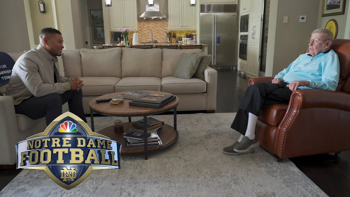 tbhorka's tweet photo. Marcus Freeman says every Sunday after a loss, he could expect a call from Lou Holtz. Like clockwork. 

He says it wasn't always a magical message, but it "was always what I needed to hear."

Holtz and Freeman had a special bond born out of Notre Dame football. He'll be missed. https://t.co/niKI4zgaQg