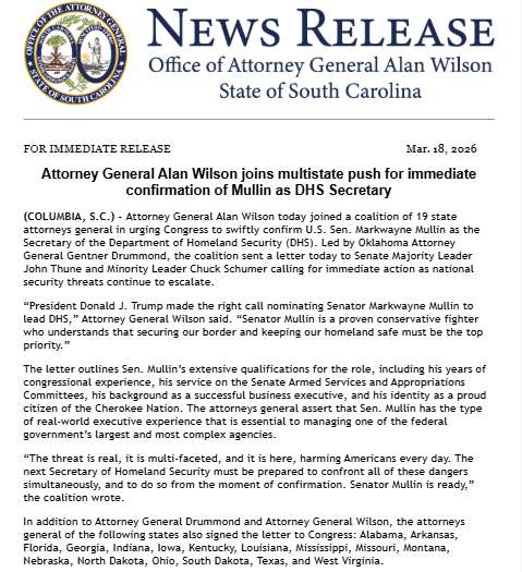 South Carolina Attorney General's Office tweet media