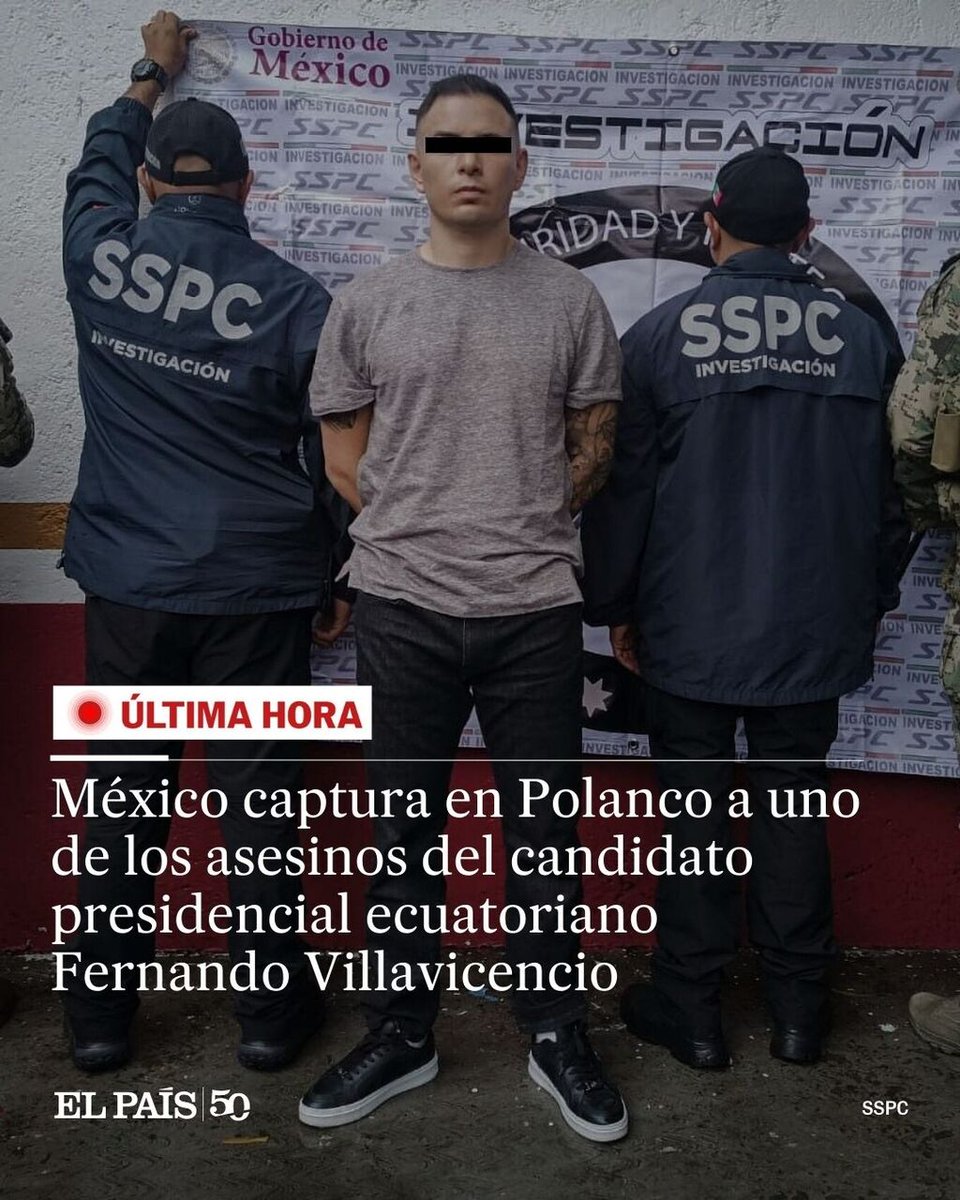 ⭕ ÚLTIMA HORA | México captura en Polanco a uno de los asesinos del candidato presidencial ecuatoriano Fernando Villavicencio

Alias Lobo Menor era un objetivo prioritario para Ecuador y Colombia considerado como autor intelectual del crimen en 2023 

🔗 tinyurl.com/2ecmtjet