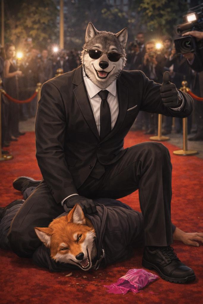 WolfFenris6347's tweet photo. Congratulations to 6k Zack, center of attention at the #redcarpetchallenge you say? Well... Please continue walking, we have this interruption handled in a minute.๐ https://t.co/DLMbg5TXaF