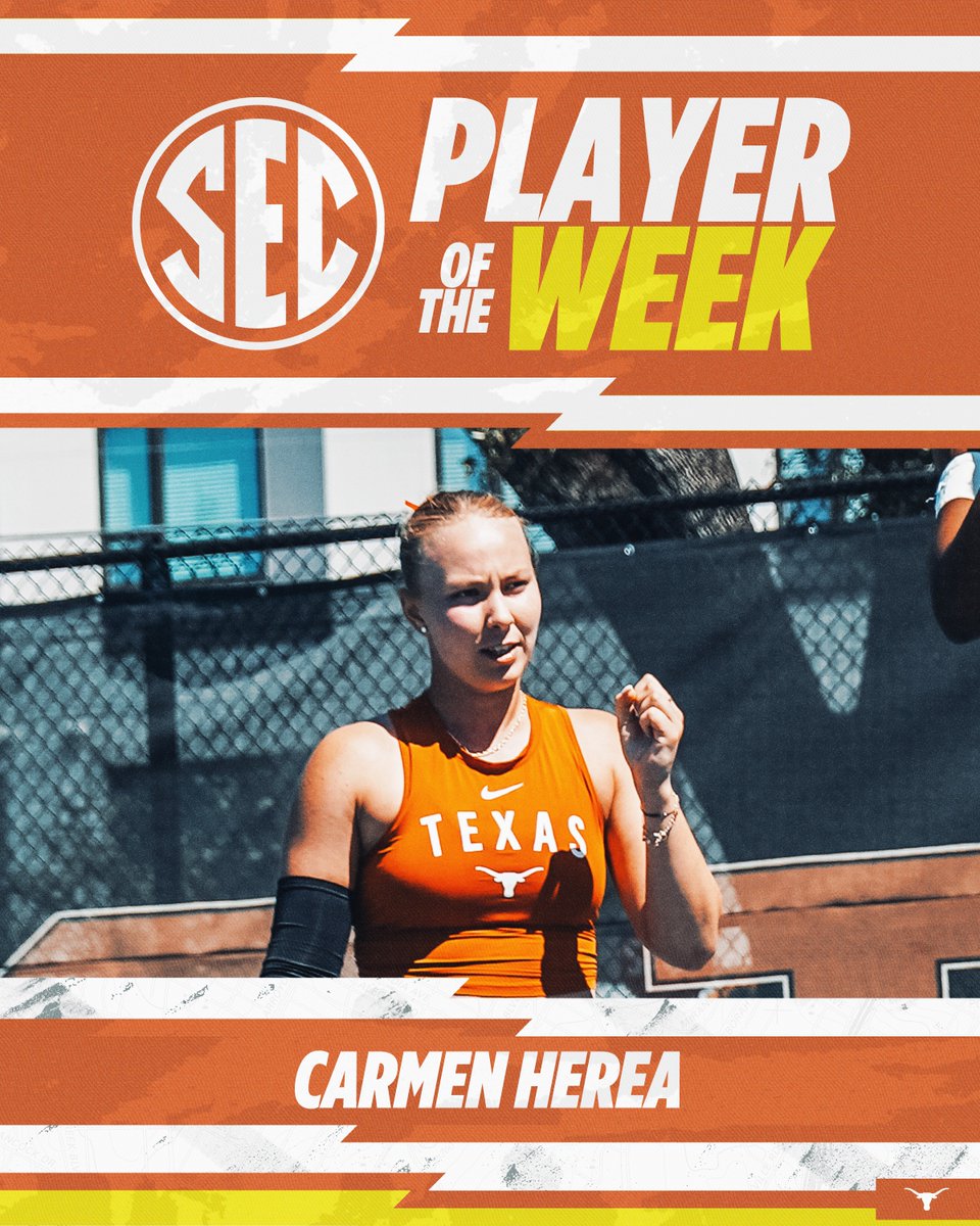 Congrats to Carmen Herea – <a href="/SEC/">Southeastern Conference</a> Women's Tennis Player of the Week!

📖 hookem.at/SEC-Herea-0318…

#HookEm 🤘🎾