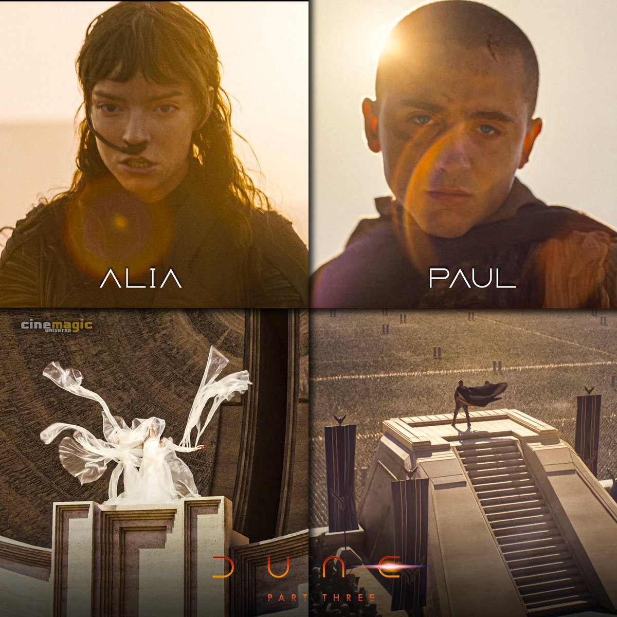 When both of your children are insane! 🔥

Anya Taylor-Joy teases that she's going to be crazy for Paul as Alia Atreides in ‘DUNE: PART 3’—

"Alia would do anything for Paul. She has various degrees of insanity."