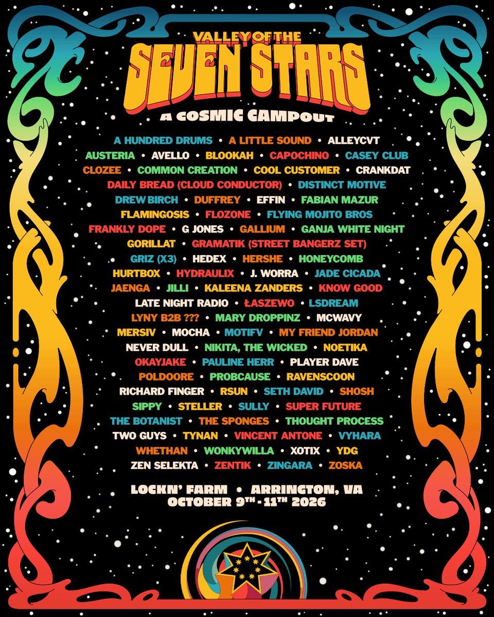 TheFestiveOwl's tweet photo. Seven Stars reveals 2026 lineup: GRiZ x3, CloZee, Crankdat, Cool Customer + more.

Enter now for your chance to win an exclusive flyaway including:

✈️ [2] Roundtrip flights to Seven Stars from any U.S. airport
🌌 [2] spots on the Guest List for you + a friend
📞 And some Cool Customer merch 

👉 https://t.co/0d91gJo2D4