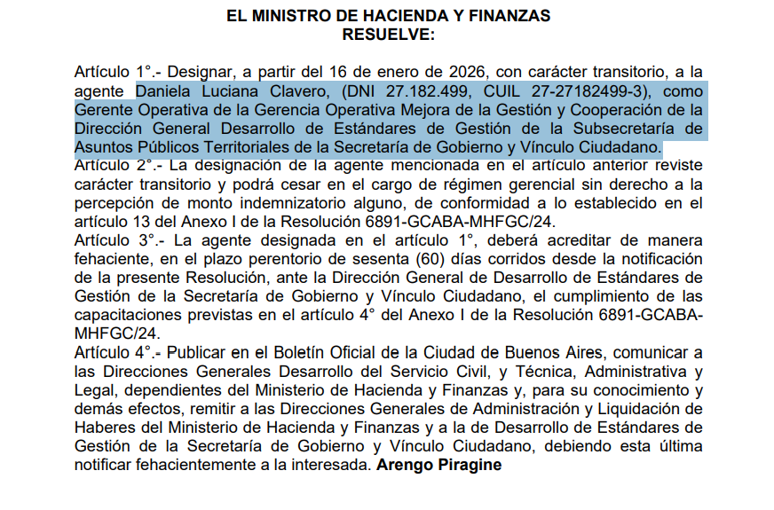 AguanteCerebro's tweet photo. Daniela es la flamante Gerente Operativa, con carácter transitorio, de la Gerencia Operativa Mejora de la Gestión y Cooperación de la Dirección General Desarrollo de Estándares de Gestión de la Subsecretaría de Asuntos Públicos Territoriales de la Secretaría de Gobierno y Vínculo Ciudadano, del gobierno de la Ciudad de Buenos Aires.