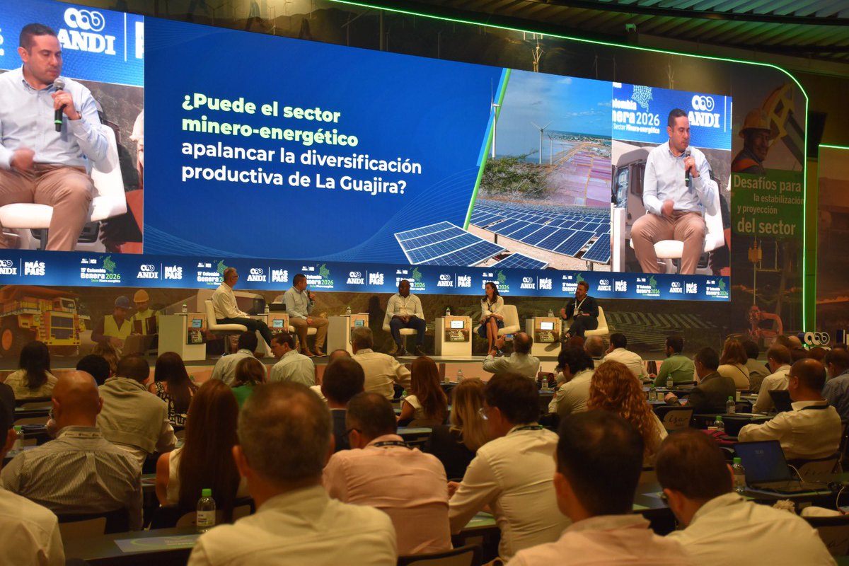 MasGuajiraANDI's tweet photo. #LaGuajira se abre paso en la conversación nacional.

Nuestro gerente, @LuisGBaquero, abrió el panel en #ColombiaGenera de la @ANDI_Colombia con la pregunta: 

¿Puede el sector minero-energético impulsar la diversificación productiva de #LaGuajira? 

¡Tema clave para la región! https://t.co/uvct8nPmyc