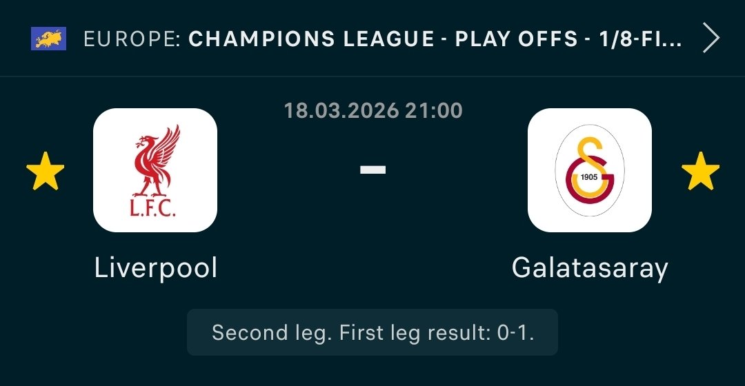 🚨: $600 to anyone who predict Liverpool vs Galatasaray correctly 

Must following to be credited tonight 💰