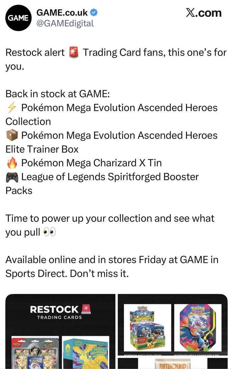 Pokemon UK PBST - Restock Alerts & News tweet media