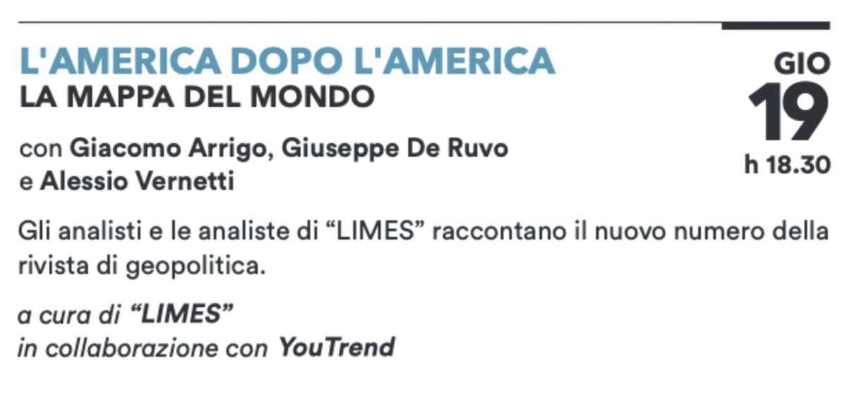 gm_arrigo's tweet photo. Ci vediamo domani al @CircoloLettori di Torino per la presentazione del nuovo numero di @limesonline insieme a Giuseppe de Ruvo e Alessio Vernetti.
➡ https://t.co/25jlG3cw6s https://t.co/LixOxOG1nF