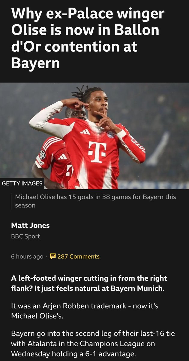 bluewhitewall's tweet photo. Mark from Reading rightfully deserves the top comment on BBC Sport's article about Michael Olise.
#ReadingFC https://t.co/p4PqUHjHVe