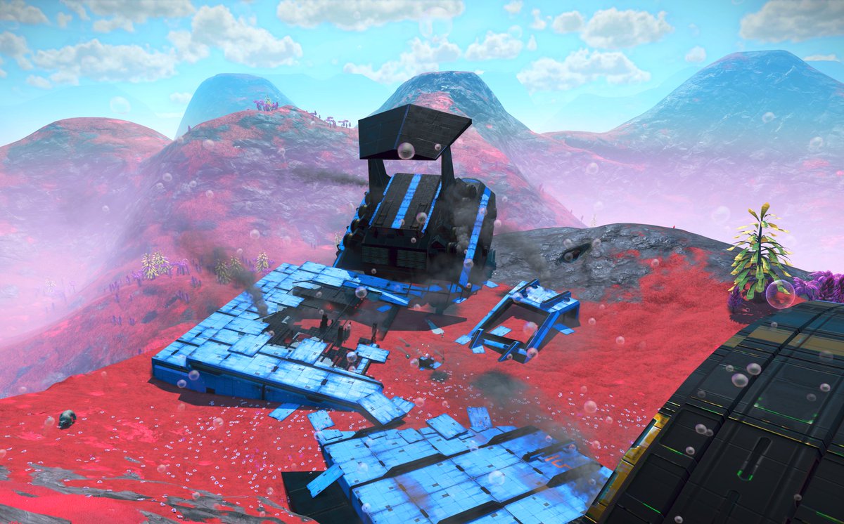 InfestationNMS's tweet photo. An Infested Freighter has crash landed on the planet Uthmi Beta.

By the time the various races had discovered the Infestation on board their freighters, it was already too late. 

Derelict freighters became a hive for the Infestation. The Infestation's growth continued as the freighter drifted through the silence of space.

Doomed freighters that came crashing down onto planets brought the Infestation with them. The Infestation was now free to spread across the entire planet, it's bodies of water and infest the flora and fauna.

Aeons later, these planets would be completely transformed and become an infested paradise or a toxic horror.