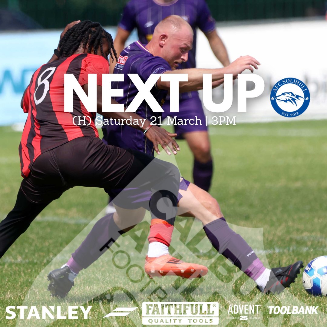 CadburyAthFC's tweet photo. NEXT UP

We entertain @Solihull_AFC 
The sun is out ☀️ and we're back home @MoseleyRugbyFC

🕒 3PM KO
🎟️ £5 Adults, £3 Con, U16s FREE

Get yourselves down this Saturday and cheer on the Chocolate Men 🍫🟣⚪ https://t.co/dpBaCiTNum