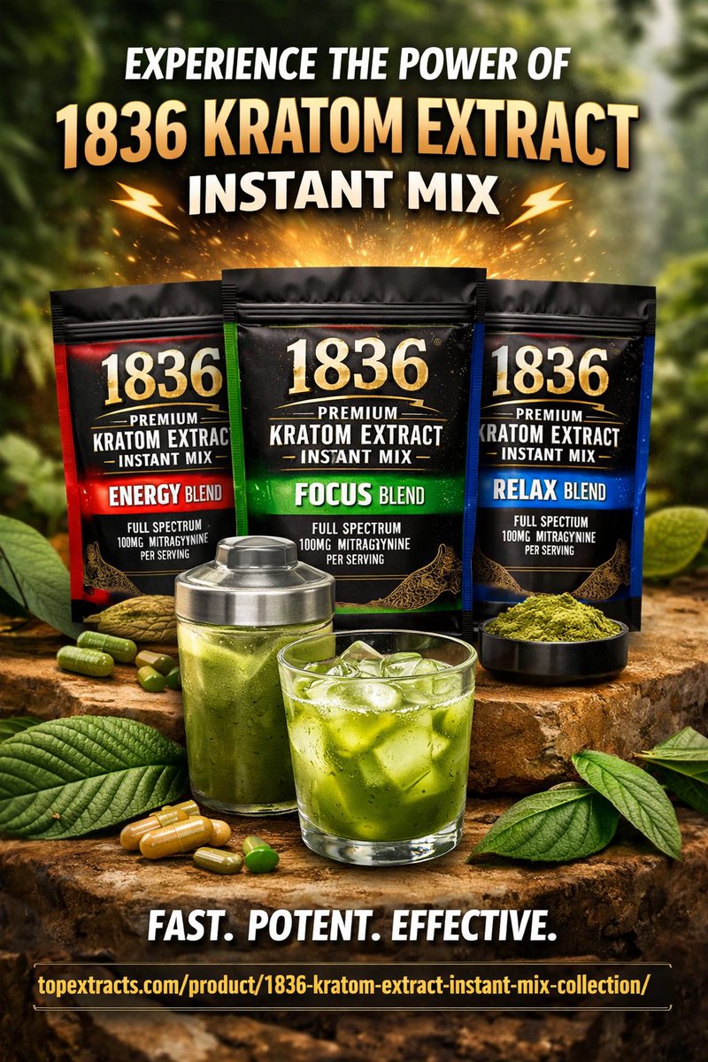 kratomresource's tweet image. ⚡ Boost your day the smart way with 1836 Kratom—clean energy, smooth focus, zero hassle. Just mix &amp;amp; go! 🌿💥

topextracts.com/product/1836-k…

#1836Kratom #KratomExtract #InstantMix