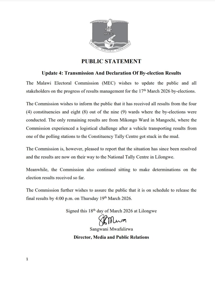 Malawi Electoral Commission tweet media