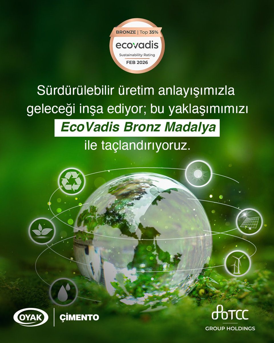 tekkocaeli.com/oyak-cimentoda…
OYAK Çimento’dan küresel ölçekte önemli başarı: EcoVadis tarafından Bronz Madalya ile ödüllendirildi
<a href="/OYAKCimento/">OYAK Çimento</a>