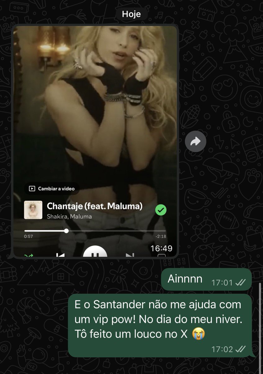 Olha o que eu recebo <a href="/santander_br/">Santander Brasil</a> ♨️ 
Já não sei mais o que fazer! 😭🐺🙏🏼
PS: um amigo colombiano, tá? 😬

#SemanadoFãSantander #Santanderconlareina