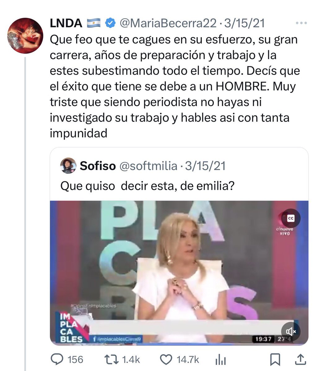 olgaferr0n's tweet photo. Pídanle disculpas a Susana Roccasalvo, fue de las 1eras en sacarle la ficha a Emilia Mernes, en que era una trepadora con Neymar, en su momento cuando salió a hablar, María Becerra salió a defender a quien ahora es su enemiga y la de Tini (Resiste archivo) https://t.co/XDpsck1sGu
