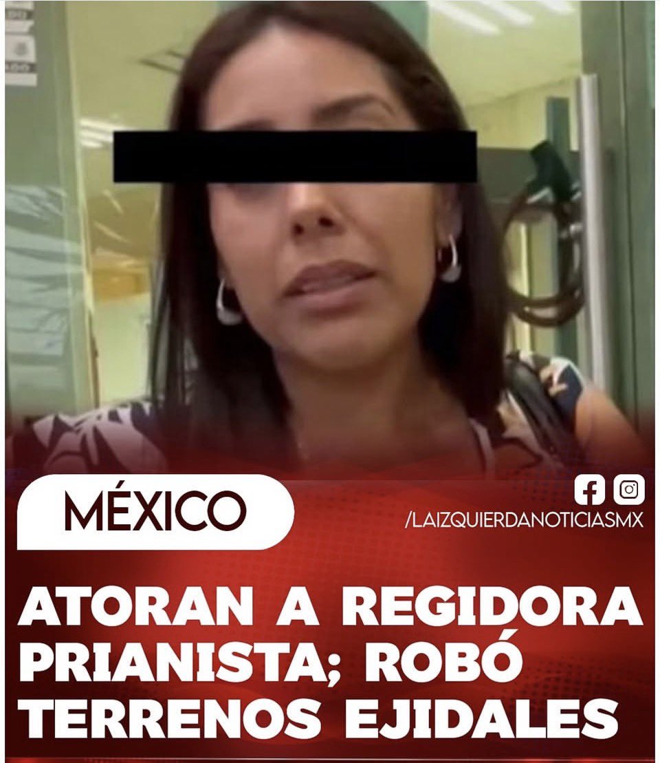 NO TIENEN LLENADERA!
La regidora de oposición Ana Inés Álvarez Monter de Apan, Hidalgo, fue vinculada a proceso por fraude procesal y uso de documentos falsos en una disputa por 10 hectáreas de terrenos ejidales. Junto a dos cómplices son señalados por participar en la