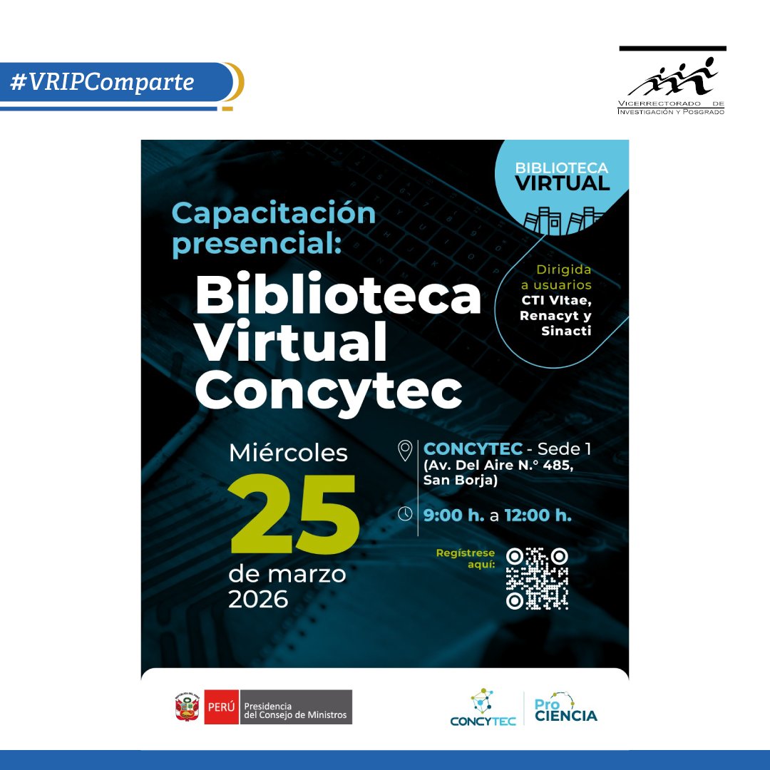 Vicerrectorado de Investigación y Posgrado - UNMSM tweet media