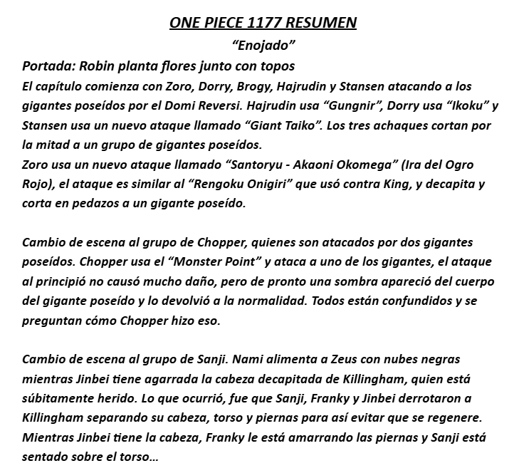 BigNewsOP's tweet photo. #ONEPIECE1177 RESUMEN COMPLETO

Gracias a Redon https://t.co/WeQTzxq61U
