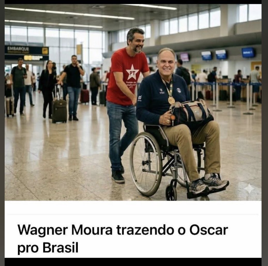 Wagner Moura trazendo o Oscar para o Brasil. 😂😂😂😂
