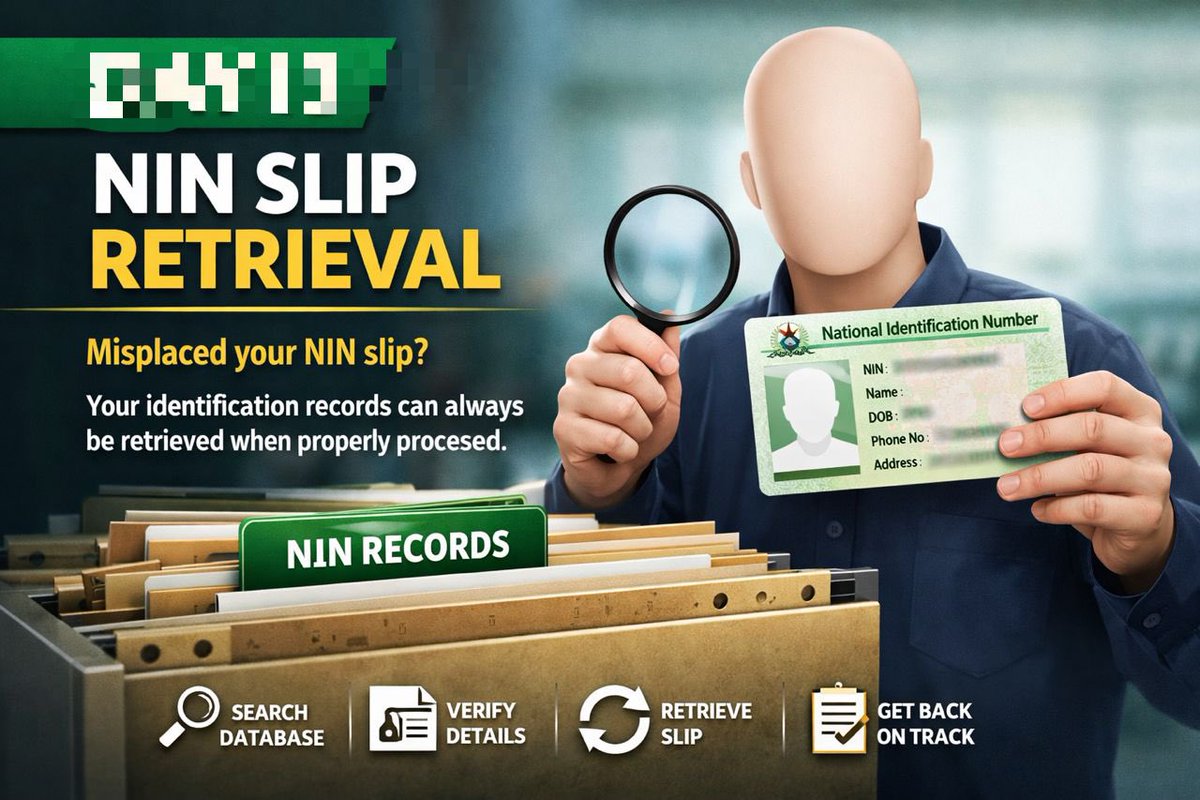 AleshGlobal's tweet photo. Lost your NIN slip?
Your identity record can still be retrieved when needed.
Proper documentation keeps your records secure.

📞 Call: 09017314014
WhatsApp: https://t.co/WbcJb7ve3e
 Alesh Global Services — Helping Individuals and Businesses Stay Compliant.

#NINSlip #IdentityRec https://t.co/AiirviDFaI