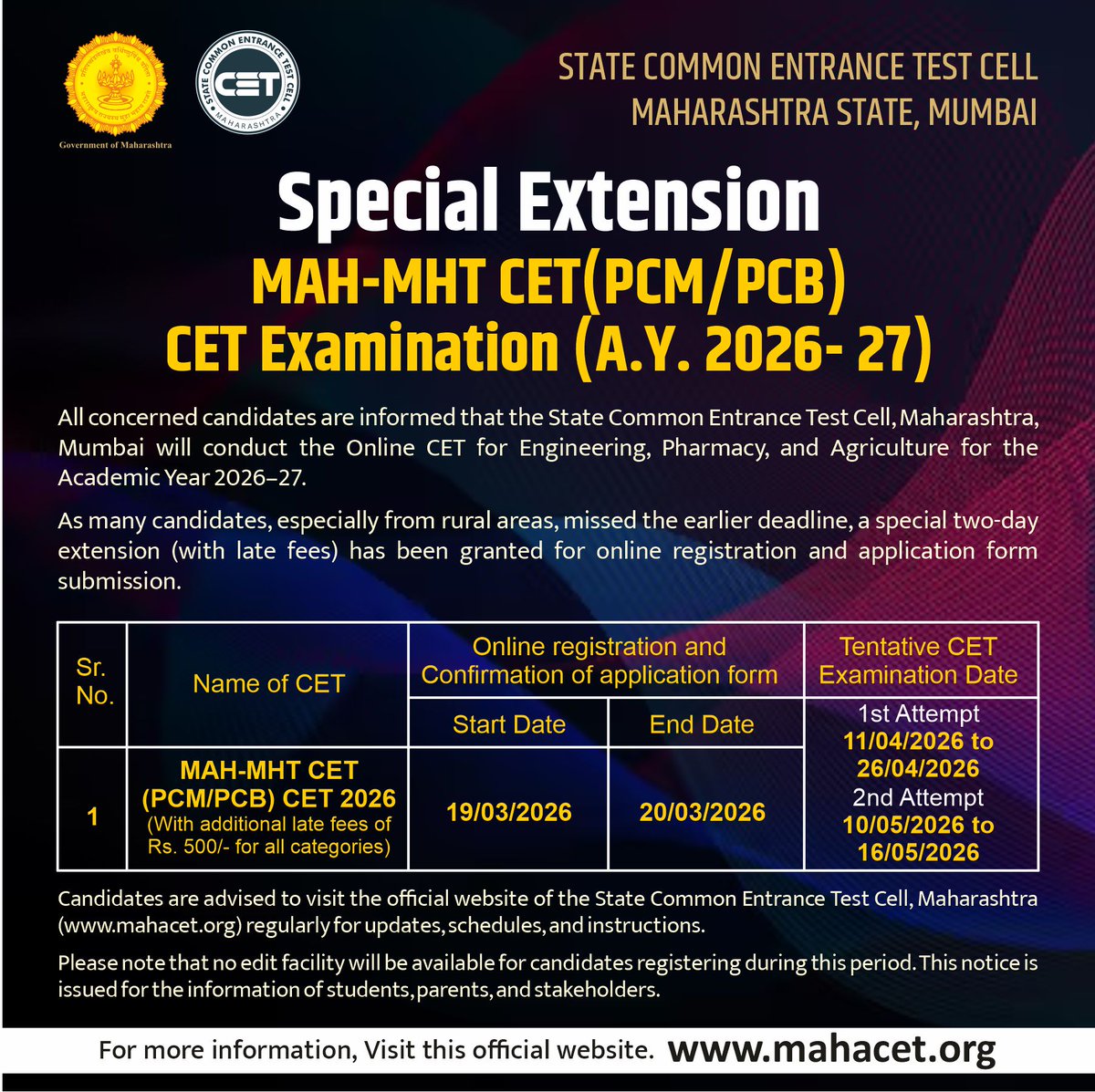 STATE CET CELL, MUMBAI tweet media