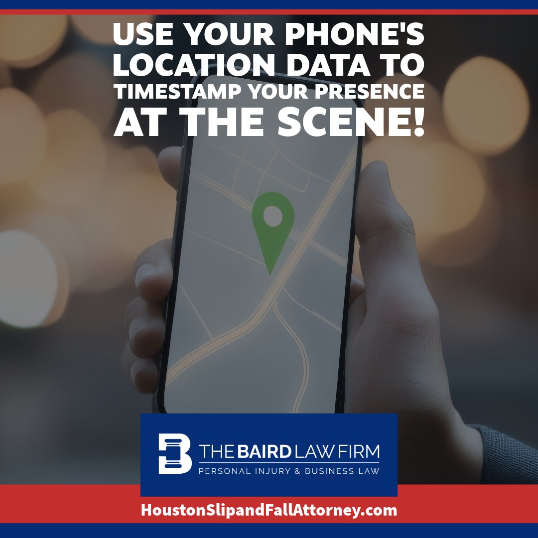 TheBairdLawFirm's tweet photo. 📲 Use your phone's location data to timestamp your presence at the scene!

The Best Personal Injury Lawyer in Houston: https://t.co/VSxNb6TkIs

🕒 We corroborate timelines with digital footprints

#LocationData #PersonalInjuryLaw #HoustonAttorney #Tim... https://t.co/VBVLizo6Le