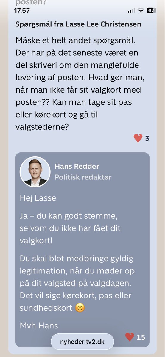 #dkpol 

Jeg har fundet noget nem finansiering. Vi er 4.3mio stemmeberettigede i Danmark. Det koster 29kr at sende et brev med Dao. Jeg tror det er lavt sat hvis vi siger at hvert valgkort koster ca 60kr at producere og distribuere. Det er total set ca 250.000.000kr. Dvs en kvart