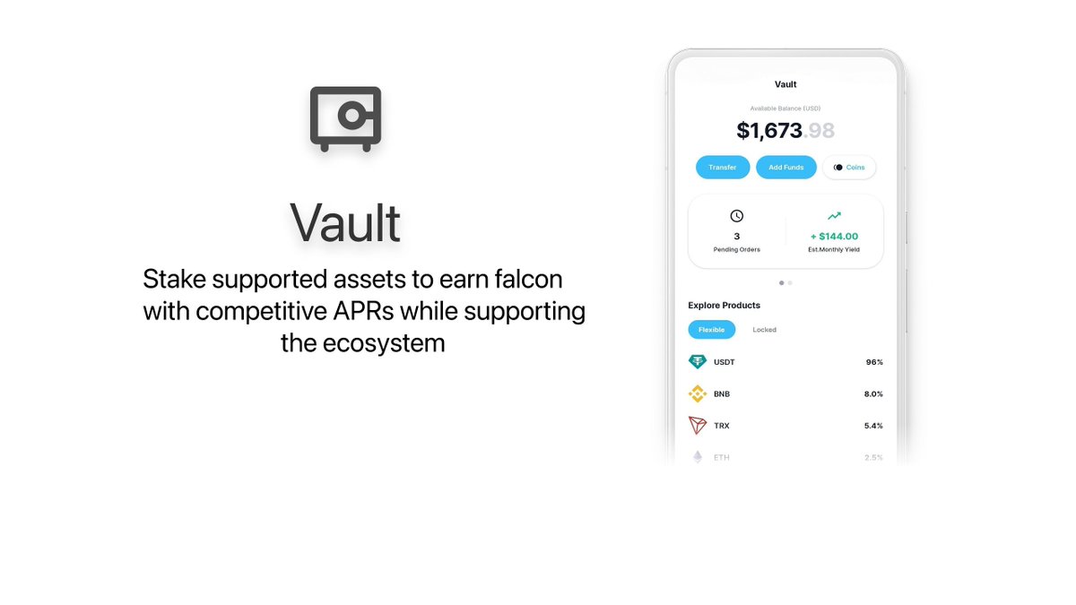 falconmainnet's tweet photo. Discover ways to earn $FLC and more rewards on Falcon            

🔷 Rewards from completing tasks  
🔷 Referrals — invite friends and earn when they join and engage  
🔷 Claim weekly grants
🔷 Vault earning — accumulate value from your holdings and actions  

Explore the app today.