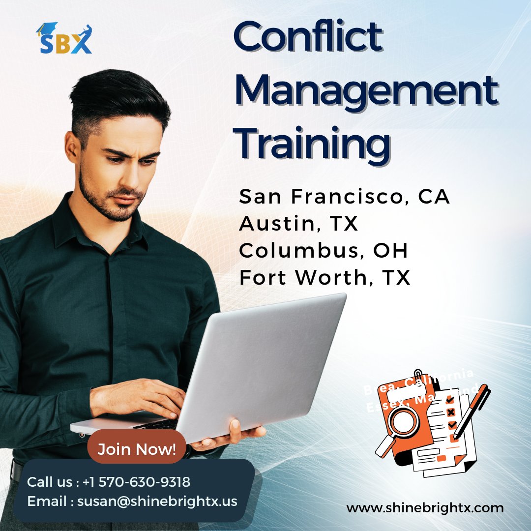 ShineBrightX's tweet image. Workplace conflicts are a reality in every organization, but knowing how to manage them effectively can make a significant difference.Seats are limited - bit.ly/3Gcofss
#conflictmanagement #conflictresolution #sanfrancisco #ca #austin #tx #columbus #oh 
#fortworth #texas