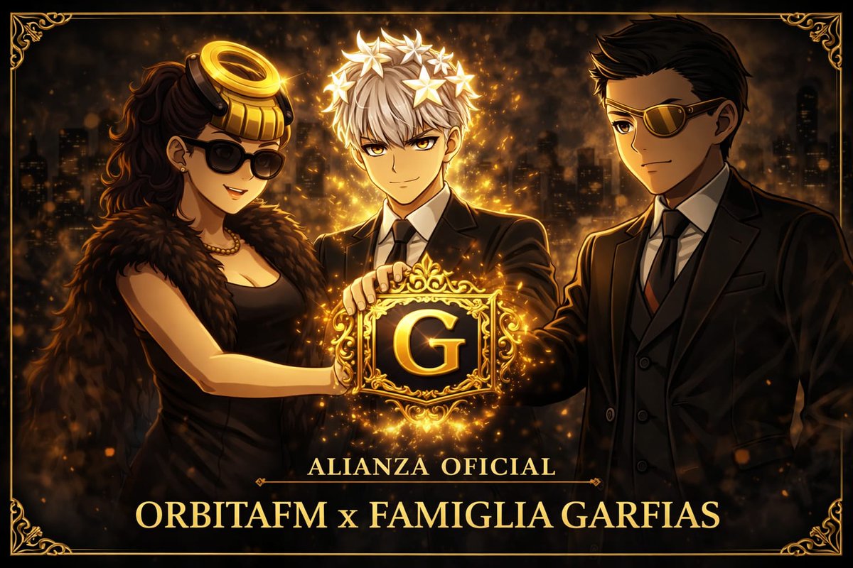 Orbitafm_hb's tweet photo. ✨🛡️ALIANZA OFICIAL🛡️✨

Dos fuerzas…
Un solo poder. 👑

🔥ORBITAFM x FAMIGLIA GARFIAS🔥

Hoy se firma una unión que marcará historia.
Respeto, lealtad y dominio… esto apenas comienza.

🌆 La ciudad ya lo sabe…
👑 Los líderes han hablado.
 #Orbitafm #FamigliaGarfias https://t.co/VNyJmqryap