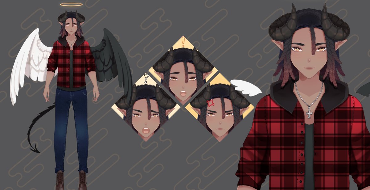 HobTaku's tweet photo. I'm a fallen angel Vtuber. Here's my model! https://t.co/ZunzrNU9cT
